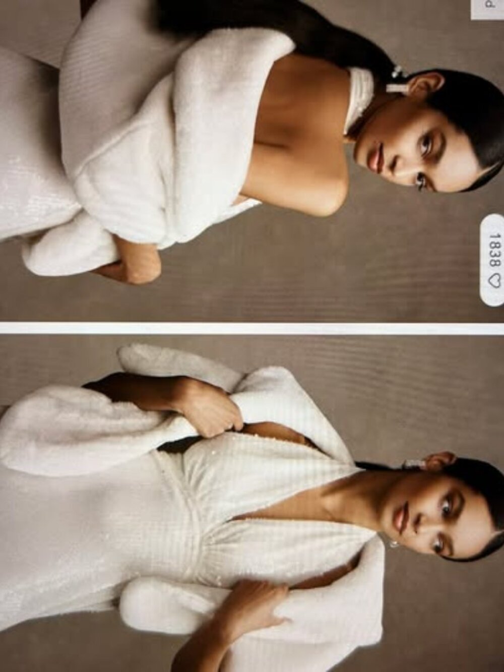 Ivory Faux Fur Wrap BHLDN from Anthropologie size M